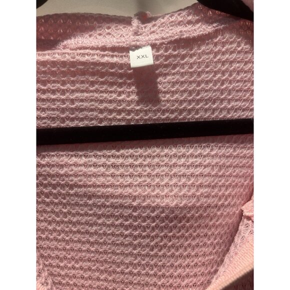 Light Pink Lace Hooded Sweater Plus Size XXL - Picture 2 of 6